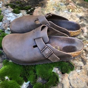 EUC Oiled Leather Birkenstock Boston in Habana 39